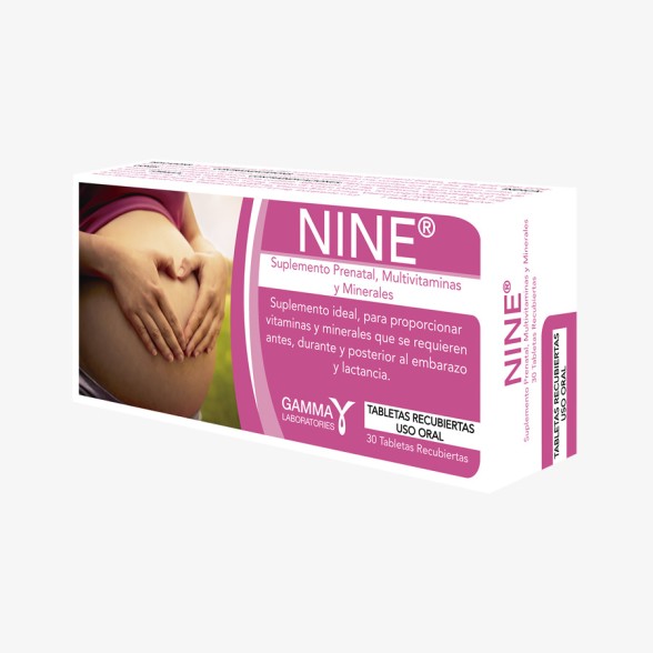 NINE SUPLEMENTO PRENATAL TABLETAS RECUBIERTAS